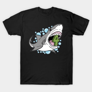 4th Fourth Birthday Sharks Children's Birthday T-Shirt